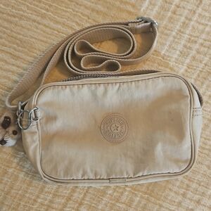 Kipling Dee Beige Crossbody Bag with Adjustable Strap